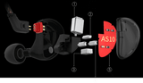 KZ AS10 IEM 5 Balanced Armature Driver Earphone, Stereo HiFi in Ear Monitor Headphone Musician Headset (No Microphone, Black) - CBN Music Warehouse