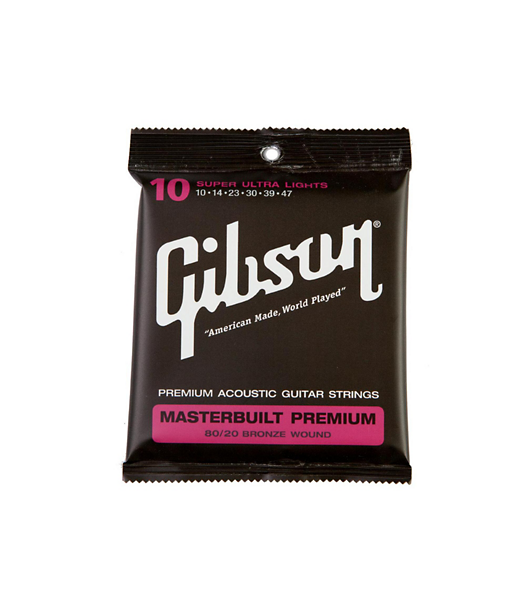 Gibson Accessories SAG-BRS10 Masterbuilt Premium 80/20 Bronze Super Ultra Light Acoustic Guitar Strings - CBN Music Warehouse