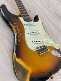 Fender Custom Shop '61 Stratocaster Heavy Relic Electric Guitar Super Faded Aged 3-Color Sunburst - CBN Music Warehouse