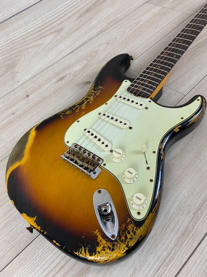 Fender Custom Shop '61 Stratocaster Heavy Relic Electric Guitar Super Faded Aged 3-Color Sunburst - CBN Music Warehouse