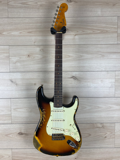 Fender Custom Shop '61 Stratocaster Heavy Relic Electric Guitar Super Faded Aged 3-Color Sunburst - CBN Music Warehouse