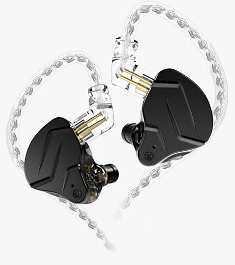 KZ ZSN PRO X Dual Driver 1BA+1DD Hybrid Metal In-Ear Monitor Earbuds - No Mic Black - CBN Music Warehouse