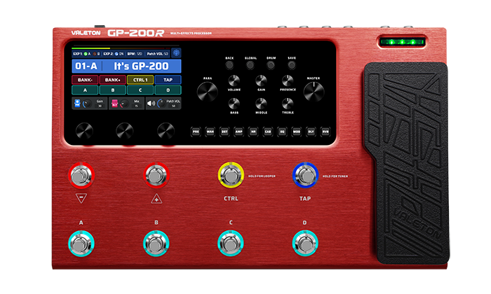 Valeton GP-200R Multi-Effects Processor Pedal for Guitar - Red - CBN Music Warehouse