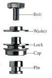 Marvel Strap Lock System for Guitar Strap (pair) - Chrome - CBN Music Warehouse