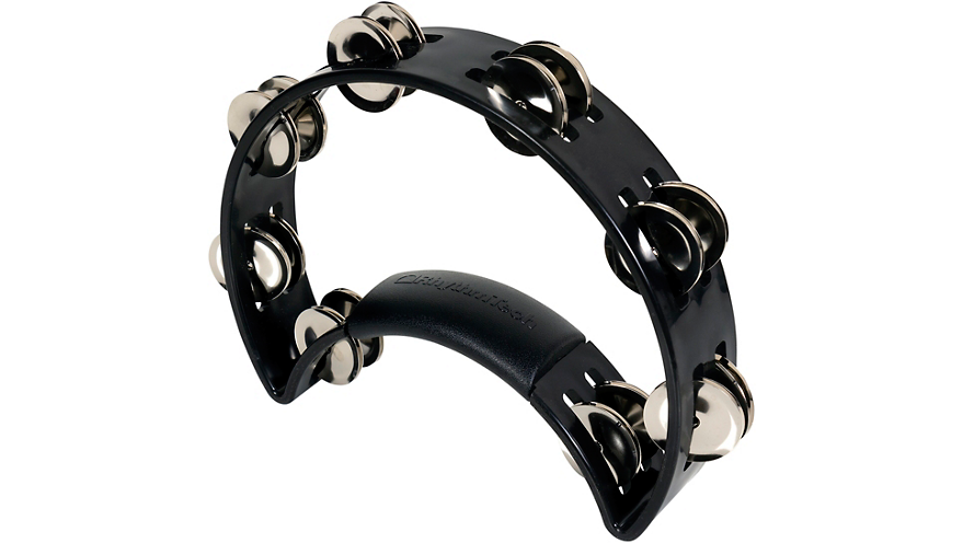 RhythmTech RT1010 Tambourine Black with Nickel Jingles - CBN Music Warehouse